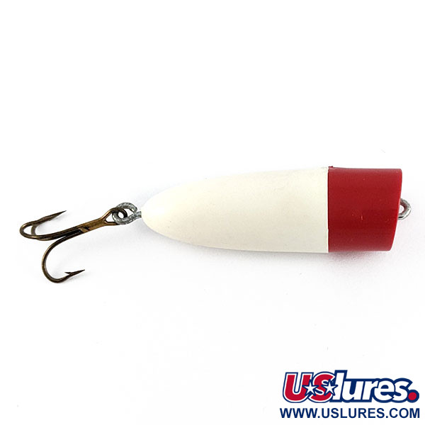 Vintage   Atlantic Lures Crack popper, 3/16oz red/white fishing lure #21598