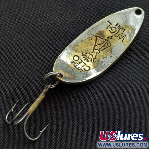 Vintage Seneca Little Cleo (Hula Girl), 2/3oz gold/nickel fishing spoon #21622