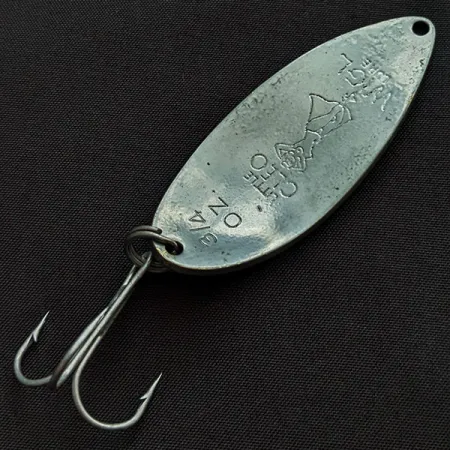 Vintage Seneca Little Cleo (Hula Girl), 3/4oz tinned silver fishing spoon #21625