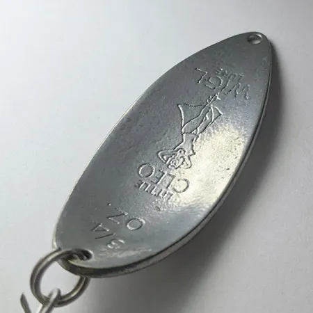 Vintage Seneca Little Cleo (Hula Girl), 3/4oz tinned silver fishing spoon #21625