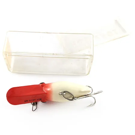 Vintage Eddie Pope Hot Shot M 306, 1/4oz White Red Head fishing lure #21627