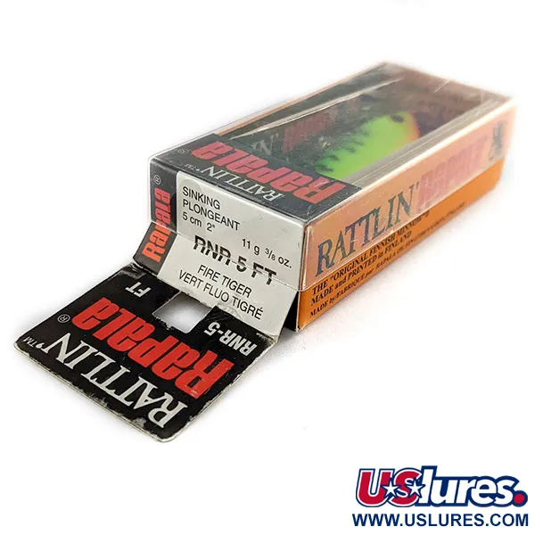   Rapala Rattl'n RAP RNR05 UV (Finland ), 2/5oz Fire tiger fishing lure #21639