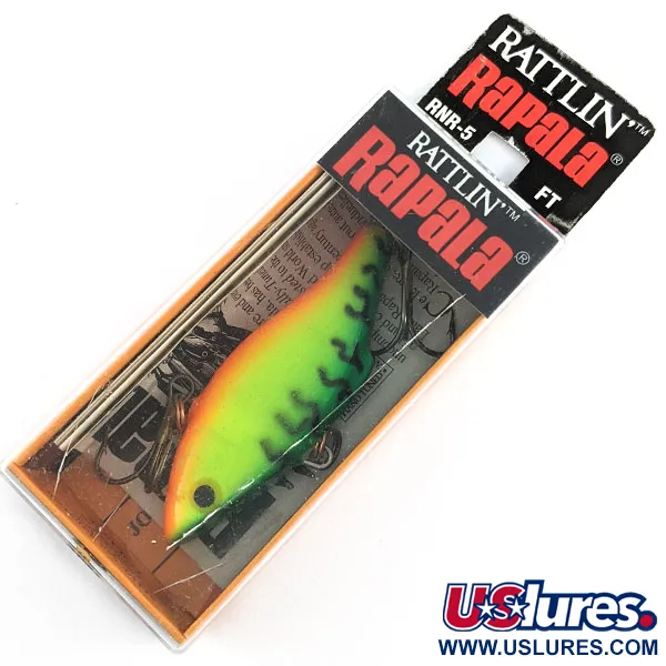   Rapala Rattl'n RAP RNR05 UV (Finland ), 2/5oz Fire tiger fishing lure #21639