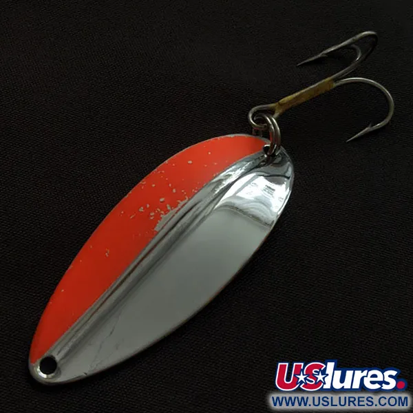 Vintage TODDCO Main Liner, 2/5oz nickel/orange fishing spoon #21642