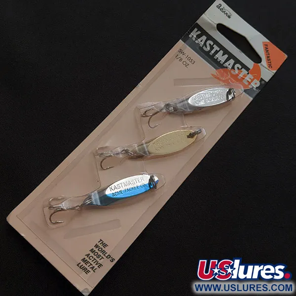 Acme Kastmaster, 1/8oz gold, nickel, nickel/blue fishing spoon #21646