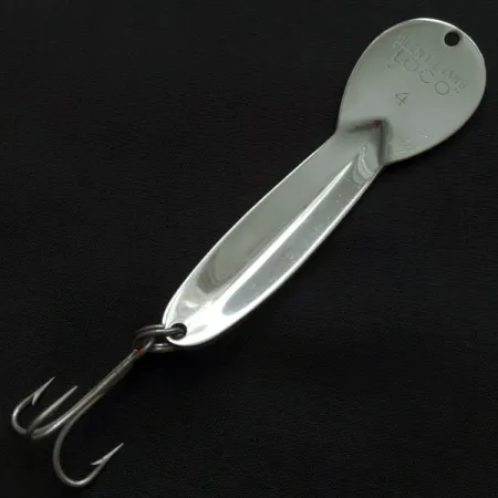 Vintage Glen Evans Loco 4, 3/4oz nickel fishing spoon #21648