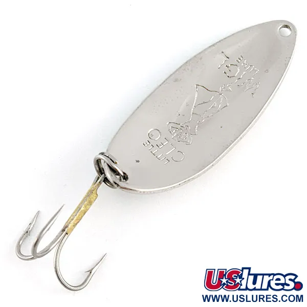 Vintage Seneca Little Cleo (Hula Girl), 1/2oz nickel/green fishing spoon #21654