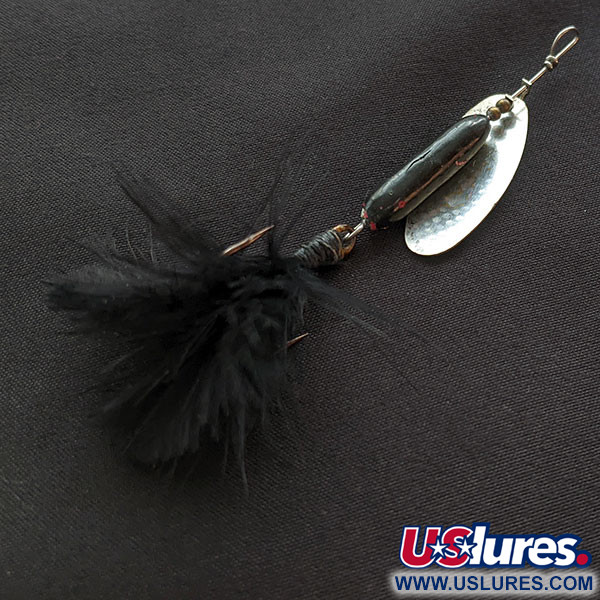 Vintage  Yakima Bait Worden’s Original Rooster Tail, 1/4oz nickel/black spinning lure #21662