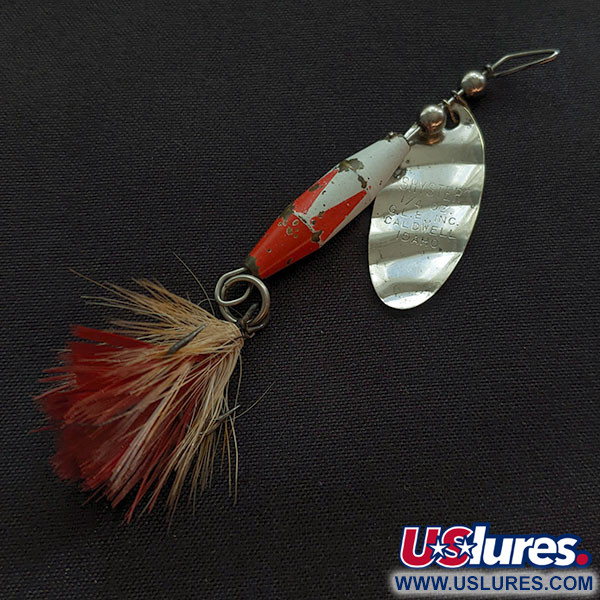 Vintage   Glen Evans Shyster, 1/4oz red/white/nickel spinning lure #21663