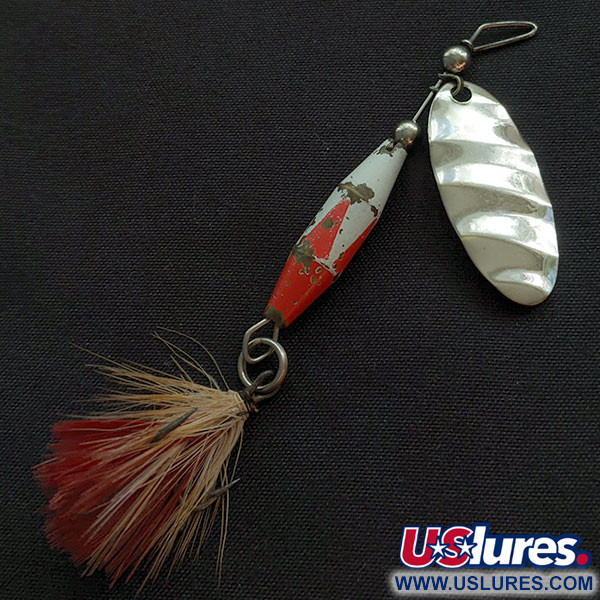 Vintage   Glen Evans Shyster, 1/4oz red/white/nickel spinning lure #21663