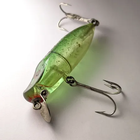 Vintage Paw Paw Master Wiggler, 2/5oz green fishing lure #21665