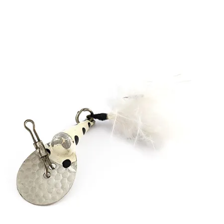 Vintage Glen Evans Gad-About, 2/5oz silver/black/white fishing spoon #21667