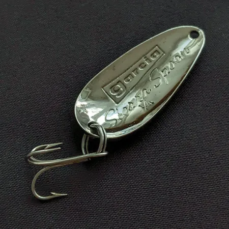 Vintage Abu Garcia Garcia Sierra Spoon, 1/4oz nickel/blue fishing spoon #21669