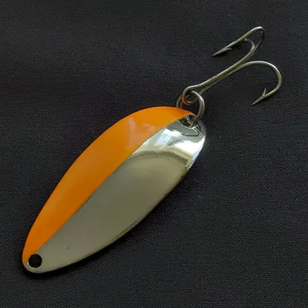 Vintage Seneca Little Cleo (Hula Girl), 1/2oz nickel/orange fishing spoon #21682