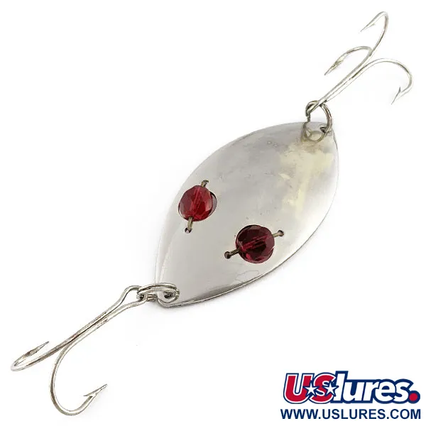 Vintage Hofschneider Red Eye Wiggler, 1oz nickel/red fishing spoon #21684