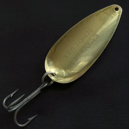 Vintage Eppinger Dardevle Dardevlet, 3/4oz brass fishing spoon #21688