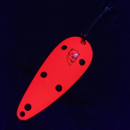 Vintage Eppinger Dardevle Imp UV, 2/5oz Lady bug UV fishing spoon #21689