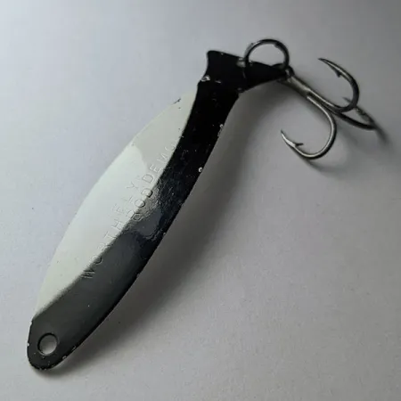 Vintage Worth Fly Rod Demon, 3/32oz nickel/white/black fishing spoon #21694