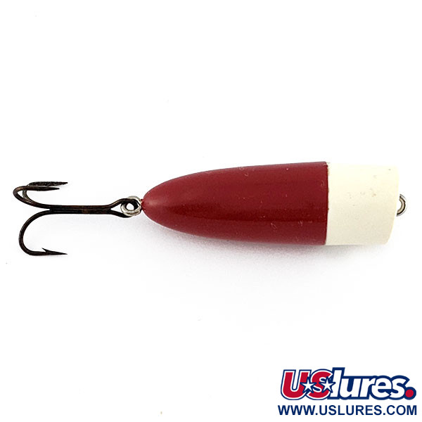 Vintage   Atlantic Lures Crack popper, 3/16oz red/white fishing lure #21696