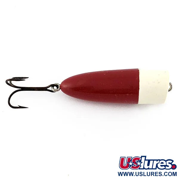 Vintage   Atlantic Lures Crack popper, 3/16oz red/white fishing lure #21696