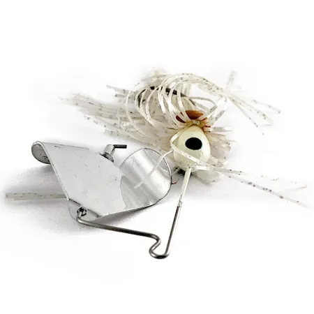 Vintage Strike King Pro-Buzz spinnerbait, 1/3oz nickel/white spinning lure #21706