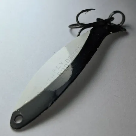 Vintage Worth Fly Rod Demon, 3/32oz black/white/nickel fishing spoon #21708