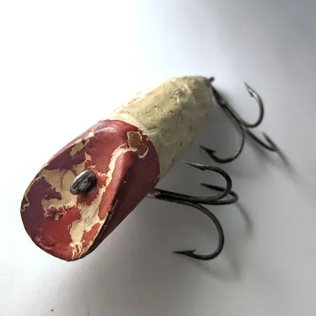 Vintage Vintage South Bend Bass Oreno Early No Eye Version, 3/5oz red/white fishing lure #21720