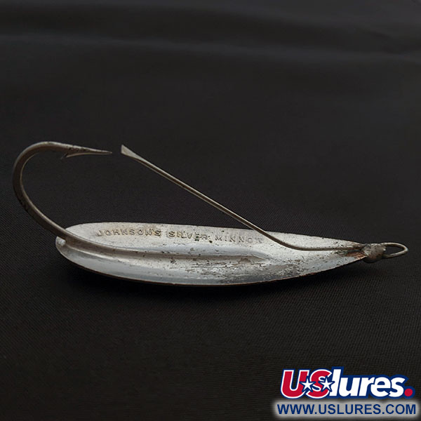 Vintage   Johnson Silver Minnow, 3/4oz nickel fishing spoon #21723