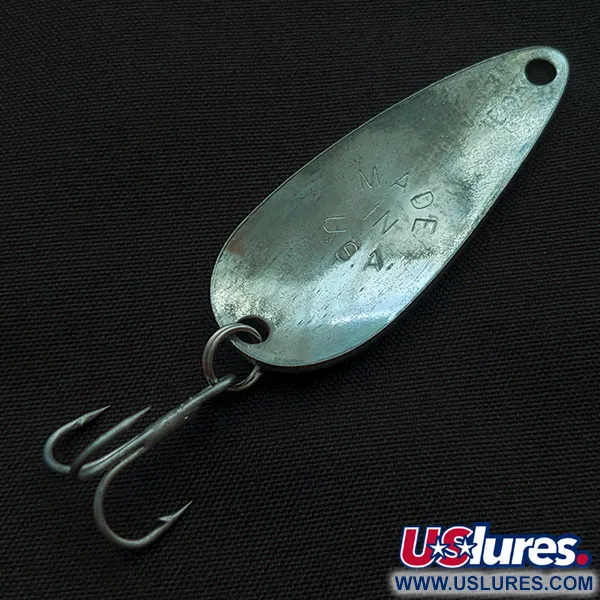 Vintage Worth Chippewa Steel Spoon, 3/16oz nickel fishing spoon #21742