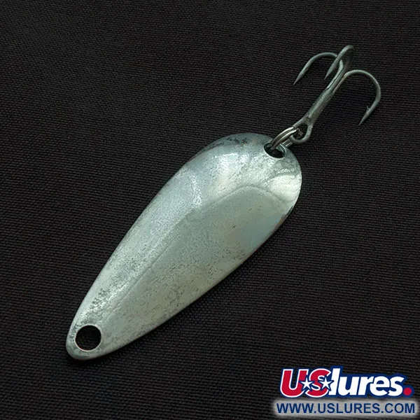 Vintage Worth Chippewa Steel Spoon, 3/16oz nickel fishing spoon #21742