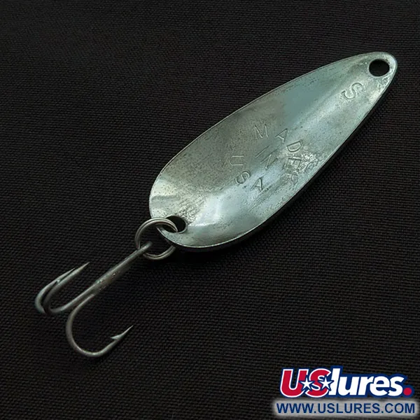 Vintage Worth Chippewa Steel Spoon, 3/16oz nickel fishing spoon #21744