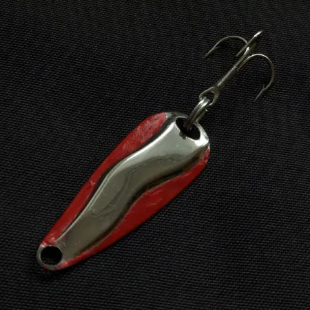 Vintage Luhr Jensen Hot Shot W, 3/64oz nickel/red fishing spoon #21772