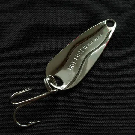 Vintage Luhr Jensen Hot Shot W, 3/64oz nickel/red fishing spoon #21772