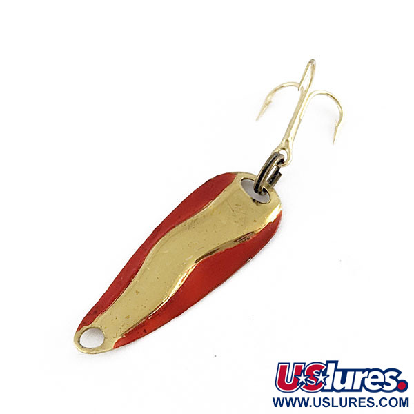 Vintage   Luhr Jensen Hot Shot W, 3/64oz gold/red fishing spoon #21773