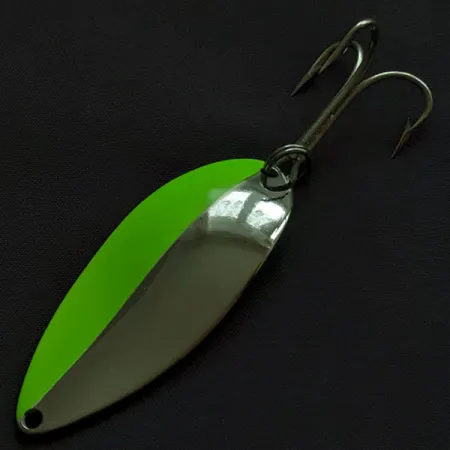 Vintage Seneca Little Cleo (Hula Girl), 3/4oz nickel/green fishing spoon #21764