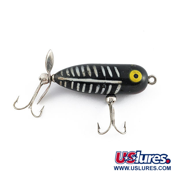 Vintage   Tackle Industries Tiny Top, 1/4oz black bone fishing lure #21780