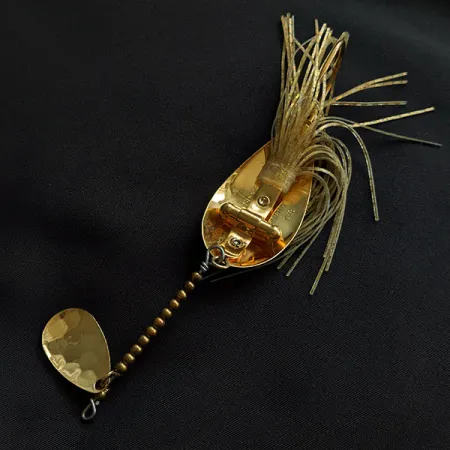 Vintage Nemire Lures Red Ripper, 1/2oz gold fishing spoon #21788