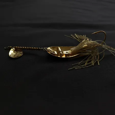 Vintage Nemire Lures Red Ripper, 1/2oz gold fishing spoon #21788