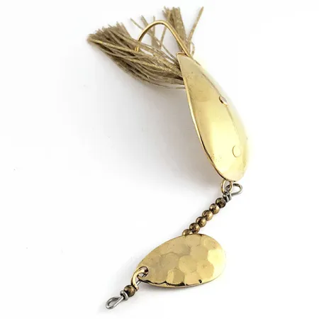 Vintage Nemire Lures Red Ripper, 1/2oz gold fishing spoon #21788