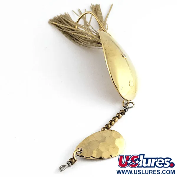 Vintage Nemire Lures Red Ripper, 1/2oz gold fishing spoon #21788