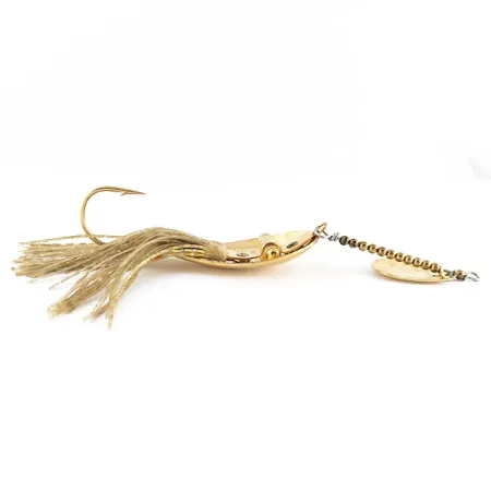 Vintage Nemire Lures Red Ripper, 1/2oz gold fishing spoon #21788