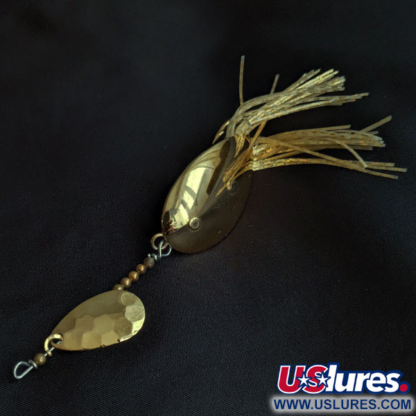 Vintage   Nemire Lures Red Ripper, 1/2oz gold fishing spoon #21788