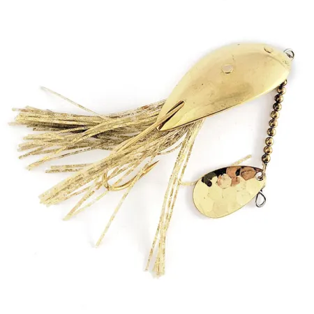Vintage Nemire Lures Red Ripper, 1/2oz gold fishing spoon #21788