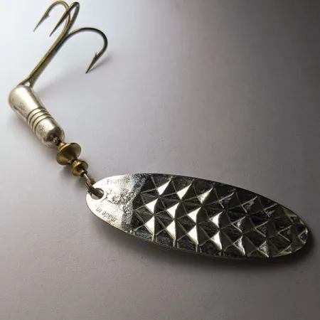 Vintage Blue Fox Whisper 3, 2/5oz silver spinning lure #21803