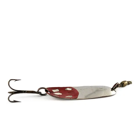 Vintage Roy Self, 1/4oz nickel/red fishing spoon #21821
