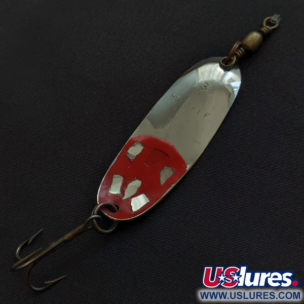 Vintage   Roi Self, 1/4oz nickel/red fishing spoon #21821