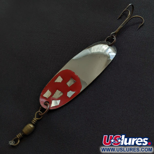 Vintage   Roi Self, 1/4oz nickel/red fishing spoon #21821