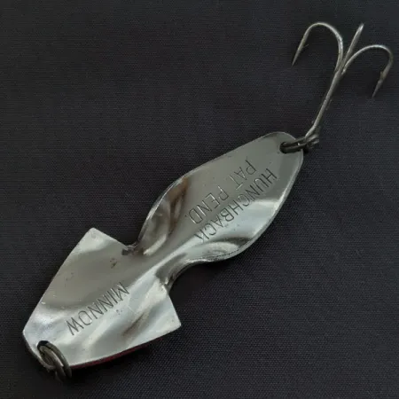 Vintage Hunchback Minnow, 2/3oz red/white/nickel fishing spoon #21826