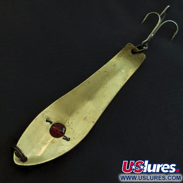 Vintage   Perfection Spoon, 2/3oz Gold/Nickel/Red Eyes fishing spoon #21829