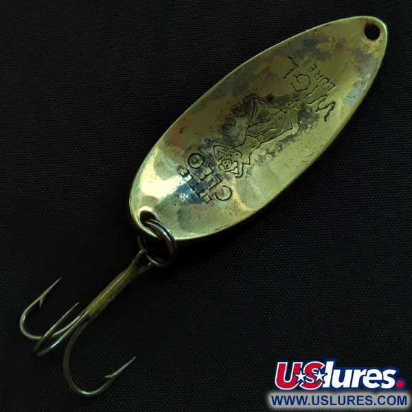 Vintage  Seneca Little Cleo (Hula Girl), 1/2oz gold fishing spoon #21832